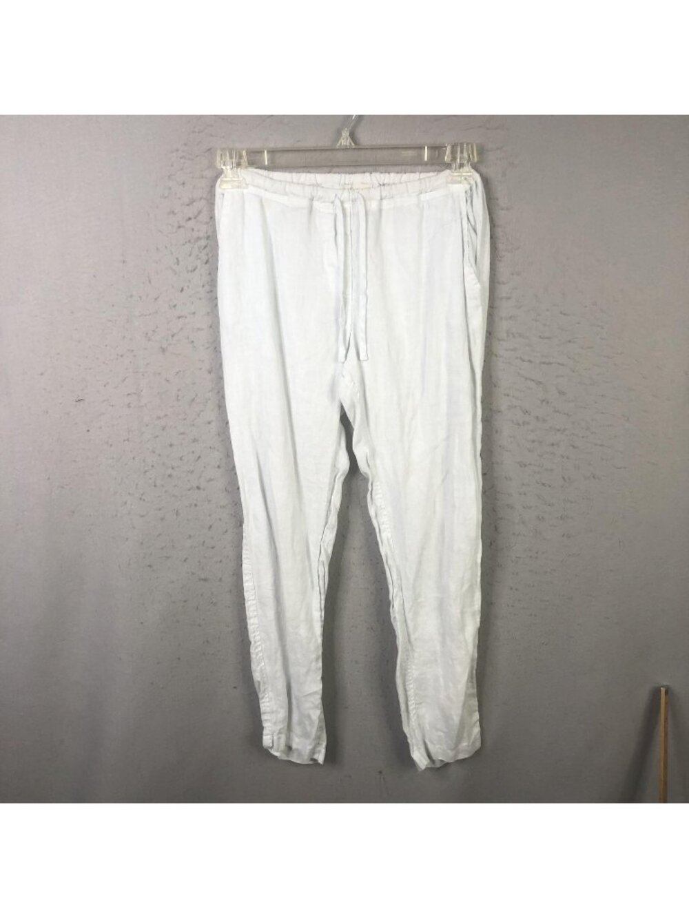 CP Shades Pants Womens Small White Linen Jogger Drawstring Elastic Waist Beach